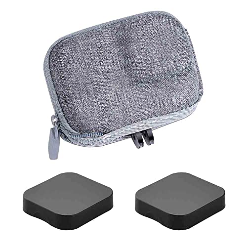 Compact Travel Case for GoPro Hero10 Hero11 Hero9 Camera Carry Travel Case Protective Carrying Grey Bag for Gopro Hero 11 10 9 Silicone Lens Cap Rubber Lens Cover Accessories