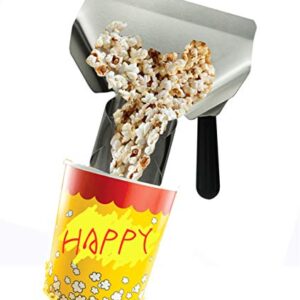 MIZORLIE Popcorn Scoop-Stainless Steel Popcorn Scoop,Easy Fill Tool for Bags & Boxes, Great Utility Serving Scooper for Snacks, Desserts, Ice,French Fry Scoop