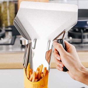 MIZORLIE Popcorn Scoop-Stainless Steel Popcorn Scoop,Easy Fill Tool for Bags & Boxes, Great Utility Serving Scooper for Snacks, Desserts, Ice,French Fry Scoop