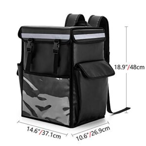 Trunab Insulated Food Delivery Backpack with 2 Side Support Boards and 3 Inner Spaces, Top & Front Loading Waterproof Delivery Bag for Bike Delivery, Uber Eats, Outdoor - Patented Design