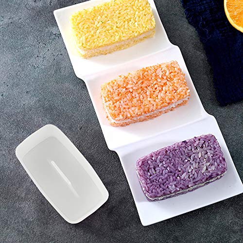 1 Pack Non Stick Musubi Maker Press with Small Rice Paddle, Sushi Making Kit Onigiri Mold Luncheon Meat Press Hawaiian Musubi Maker Mold (White)