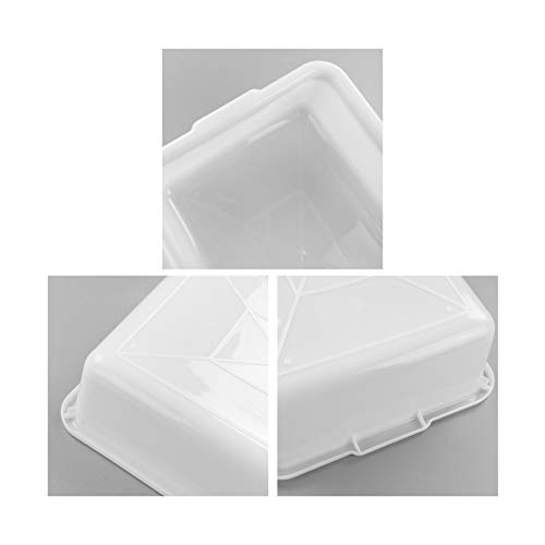 Dehouse White Plastic Bus Pans, 4 Packs Food Service Bus Tubs, 8 Liters