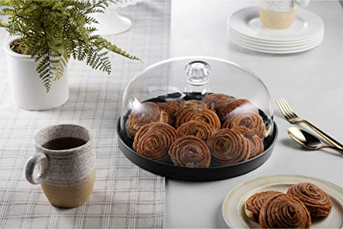 Godinger Cake Stand, Cake Plate Server with Dome, Metal Serving Tray and Shaterproof Acrylic Lid