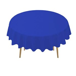 royal blue plastic tablecloths 2 pack disposable table covers 84 inches circle shower party tablecovers peva vinyl dark table cloths for parties birthdays weddings banquet's 6 ft round table use