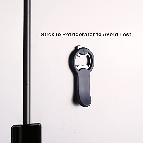 KITCHENDAO 2 in 1 Magnetic Beer Bottle Opener for Fridge and RV with Cap Catcher - Pop Can Soda Can Opener, Stick to Refrigerator for Easy Storage with Magnet, Gift for Men Husband Father- 1 Pack