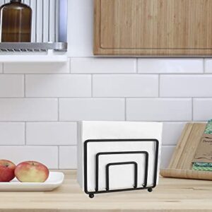 Napkin Holder Freestanding Metal Tabletop Tissue Dispenser for Tables, Dining, Kitchen, Restaurant, Picnic (Black)