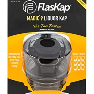 FlasKap Madic 9 | 30 oz Tumbler Lid Replacement | Shot Dispenser | Leak Proof Tumbler Lid | Splash Resistant to Avoid Spills | Compatible with Most 30 oz Tumblers (9 oz Capacity, Black)