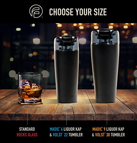 FlasKap Madic 9 | 30 oz Tumbler Lid Replacement | Shot Dispenser | Leak Proof Tumbler Lid | Splash Resistant to Avoid Spills | Compatible with Most 30 oz Tumblers (9 oz Capacity, Black)