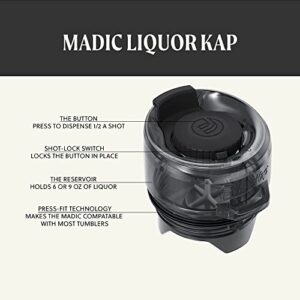 FlasKap Madic 9 | 30 oz Tumbler Lid Replacement | Shot Dispenser | Leak Proof Tumbler Lid | Splash Resistant to Avoid Spills | Compatible with Most 30 oz Tumblers (9 oz Capacity, Black)