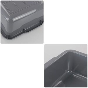 Teyyvn 4 Packs Plastic Bus Tubs, Gray Large Utility Bus Box/Commercial Tote Box, 32 L