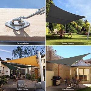 Sun Shade Sail Hardware Kit - 6 Inch 304 Stainless Steel Sunshades Canopy Installation Kit for Install Rectangle & Triangle Shade Sails Deck Garden Lawn Patio Outdoor Metal Sail Shade Hardware Kit