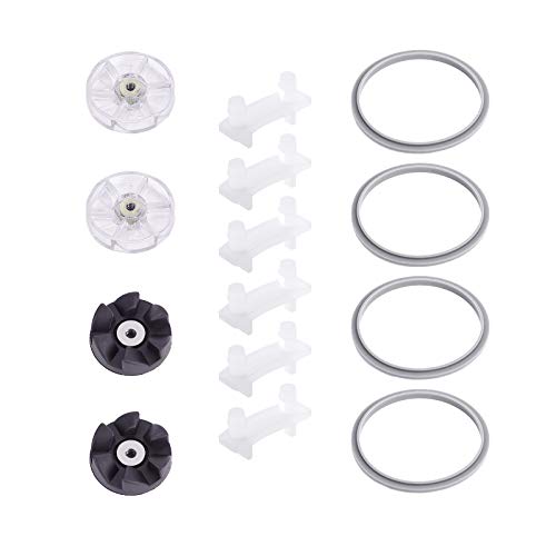 14 Pieces Blender Replacement Parts, including Top Rubber Gears, Motor Gears, Silicone Rubber Gaskets and Bushing Shock Pads, Compatible with NutriBullet Blender 600w and 900w NB-101B, NB-101S, NB-201