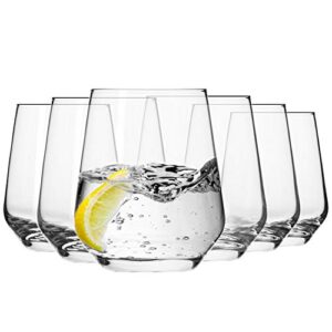 krosno water juice tumbler drinking glasses | set of 6 | 13.5 oz | splendour collection | perfect for home restaurants and parties | dishwasher safe | gift idea | made in europe