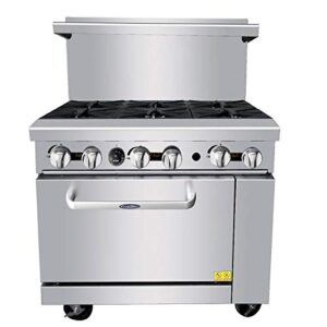 ATOSA AGR-6B 36" Gas Range (6 Burner Model) for Commercial Restaurant Professional Grade