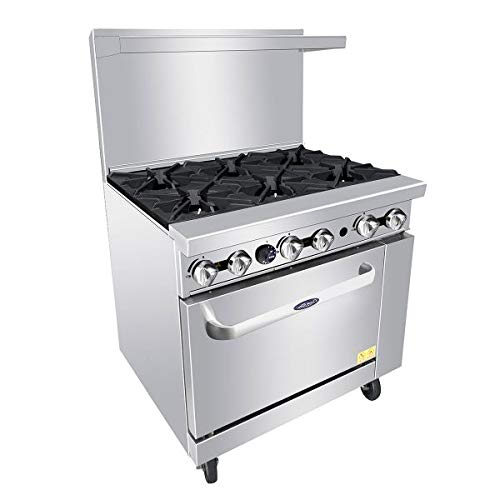 ATOSA AGR-6B 36" Gas Range (6 Burner Model) for Commercial Restaurant Professional Grade