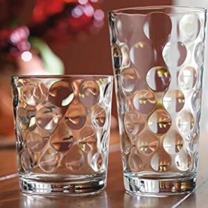 Home Essentials & Beyond Glassware Drinking Glasses Set Of 8 4 Highball (17 oz.) Kitchen Glasses | 4 (13 oz.) Rocks Glass Cups for Water, Juice and Cocktails.