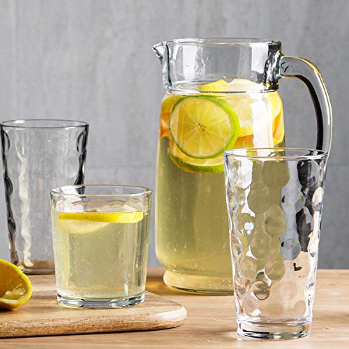 Home Essentials & Beyond Glassware Drinking Glasses Set Of 8 4 Highball (17 oz.) Kitchen Glasses | 4 (13 oz.) Rocks Glass Cups for Water, Juice and Cocktails.