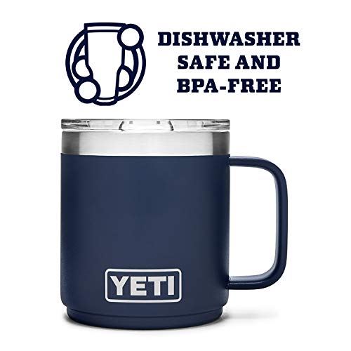 YETI Rambler 10 oz Stackable Mug, Vacuum Insulated, Stainless Steel with MagSlider Lid, Navy