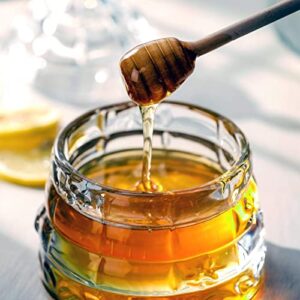 1500 C Tabletop Bee-hive Glass Honey Jars with Dipper and Lid 10 oz. Crystal Clear Heavy Glass Honey Pot Honey Containers Holder for Jam Jelly Syrup Home& Kitchen