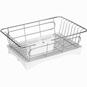straw dish drying rack, 304 stainless steel over the sink dish rack, in sink or on counter dish drainer utensil holder