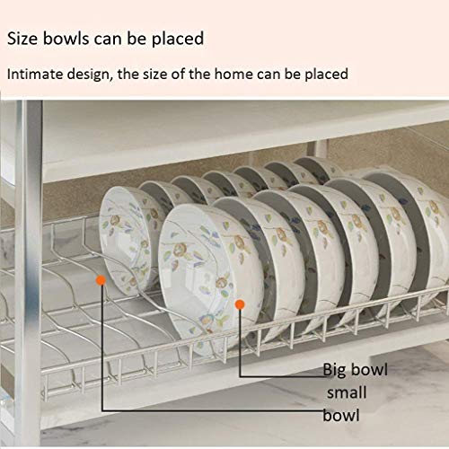 STRAW Stainless Kitchen Storage Rack, Dish Drying Rack Chrome Dish Drainer Rack Steel Dish Rack with Drain Board and Cutlery