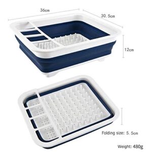 STRAW New Foldable Dish Rack Kitchen Storage Holder Drainer Bowl Tableware Plate Portable Drying Rack Home Shelf Dinnerware Organizer (Color : A)