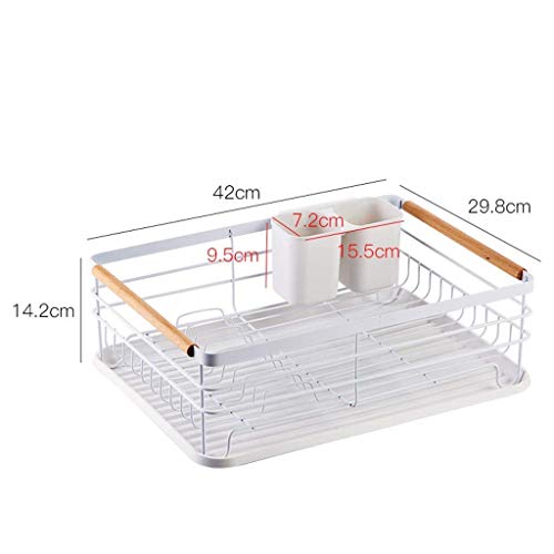 STRAW Dish Drying Rack with Drain Board, Stainless Steel Dish Drainer Drying Rack with Utensil Holder for Kitchen Counter, Dish drain rack