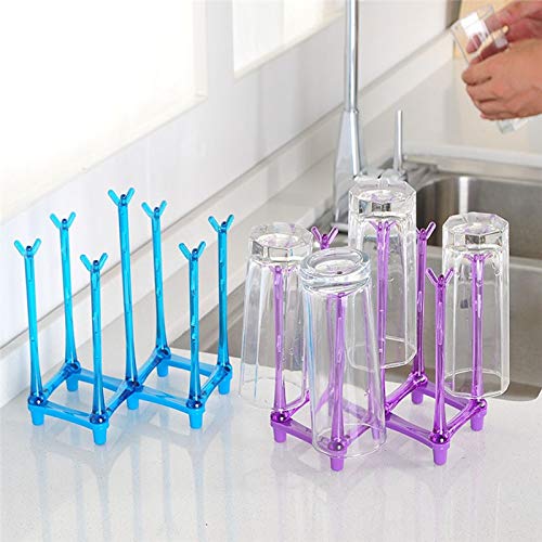 STRAW Kitchen Cup Dry Rack Sink Holder Dish Plate Organizer Drainer Kitchen Storage Plastic Plate Glass Cups Stand Display Holder (Color : B)
