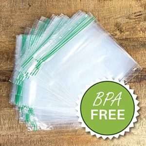 500 count - 7.88" x 7.88 Square Double Zipper Reclosable Resealable Lock Seal Zip Bags, 2 mil, Food Safe, BPA Free