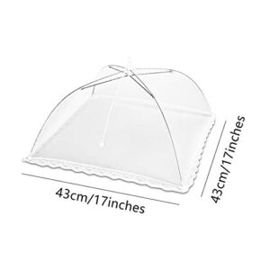 17 inches - Mesh Food Cover Tent Umbrella, Jsdoin 6 Pack Food Domes, Food Covers Mesh Pop Up Nets for Outdoors, Screen Tents, Parties Picnics, BBQs, Reusable and Collapsible (White)…