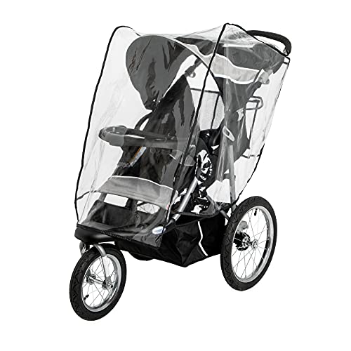 Nuby Travel System Weather Shield, Clear Plastic Stroller Cover with Storage Pocket & Vented Sides