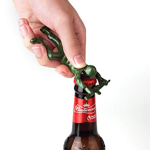 Creative 3D Army Man Bottle Opener,Unique Easy Opening Bottle Opener for Beer and beverage （Green ）