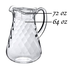 Amazing Abby - Droply Whirly - Acrylic Pitcher (64 oz), Clear Plastic Water Pitcher with Lid, Fridge Jug, BPA-Free, Shatter-Proof, Great for Iced Tea, Sangria, Lemonade, Juice, Milk, and More