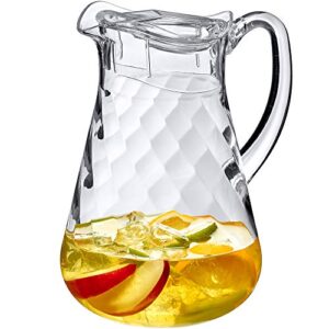 amazing abby - droply whirly - acrylic pitcher (64 oz), clear plastic water pitcher with lid, fridge jug, bpa-free, shatter-proof, great for iced tea, sangria, lemonade, juice, milk, and more