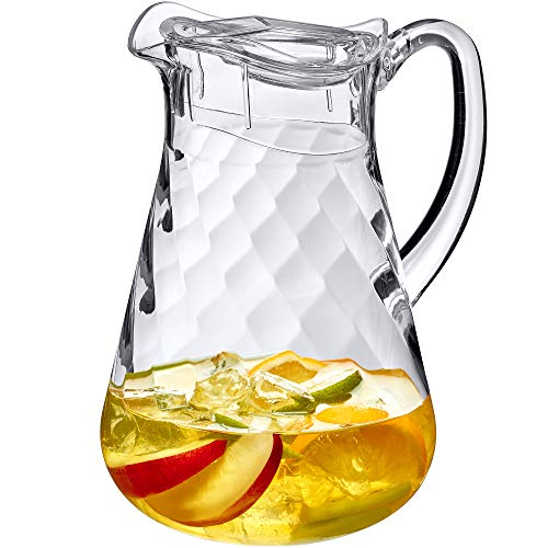 Amazing Abby - Droply Whirly - Acrylic Pitcher (64 oz), Clear Plastic Water Pitcher with Lid, Fridge Jug, BPA-Free, Shatter-Proof, Great for Iced Tea, Sangria, Lemonade, Juice, Milk, and More