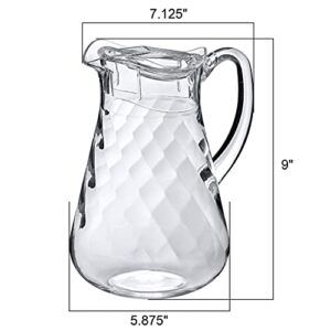 Amazing Abby - Droply Whirly - Acrylic Pitcher (64 oz), Clear Plastic Water Pitcher with Lid, Fridge Jug, BPA-Free, Shatter-Proof, Great for Iced Tea, Sangria, Lemonade, Juice, Milk, and More