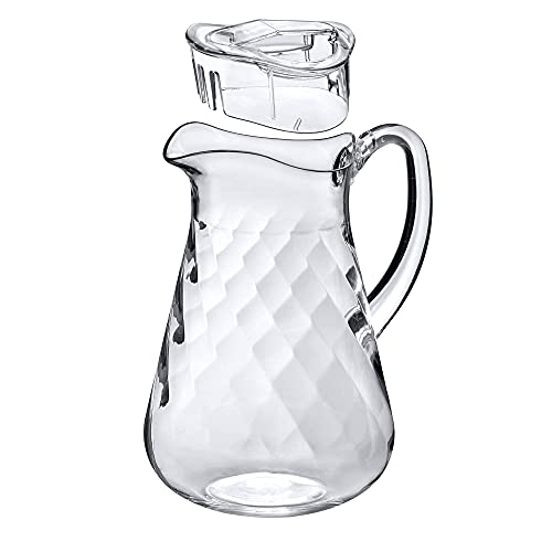 Amazing Abby - Droply Whirly - Acrylic Pitcher (64 oz), Clear Plastic Water Pitcher with Lid, Fridge Jug, BPA-Free, Shatter-Proof, Great for Iced Tea, Sangria, Lemonade, Juice, Milk, and More