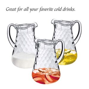 Amazing Abby - Droply Whirly - Acrylic Pitcher (64 oz), Clear Plastic Water Pitcher with Lid, Fridge Jug, BPA-Free, Shatter-Proof, Great for Iced Tea, Sangria, Lemonade, Juice, Milk, and More