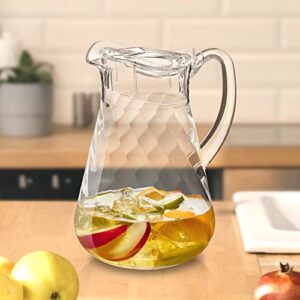 Amazing Abby - Droply Whirly - Acrylic Pitcher (64 oz), Clear Plastic Water Pitcher with Lid, Fridge Jug, BPA-Free, Shatter-Proof, Great for Iced Tea, Sangria, Lemonade, Juice, Milk, and More