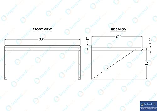 AmGood 24" X 36" Stainless Steel Wall Shelf | Metal Shelving | Garage, Laundry, Storage, Utility Room | Restaurant, Commercial Kitchen | NSF