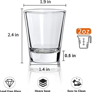 INFTYLE Shot Glasses Set of 24- 2oz /60ml Clear Shot Glass with Heavy Base Shot Glasses Bulk for Whiskey, Tequila, Vodka, Liqueur, Bars