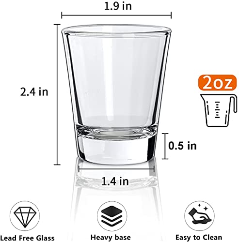 INFTYLE Shot Glasses Set of 24- 2oz /60ml Clear Shot Glass with Heavy Base Shot Glasses Bulk for Whiskey, Tequila, Vodka, Liqueur, Bars