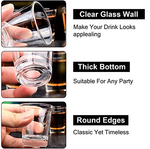 INFTYLE Shot Glasses Set of 24- 2oz /60ml Clear Shot Glass with Heavy Base Shot Glasses Bulk for Whiskey, Tequila, Vodka, Liqueur, Bars