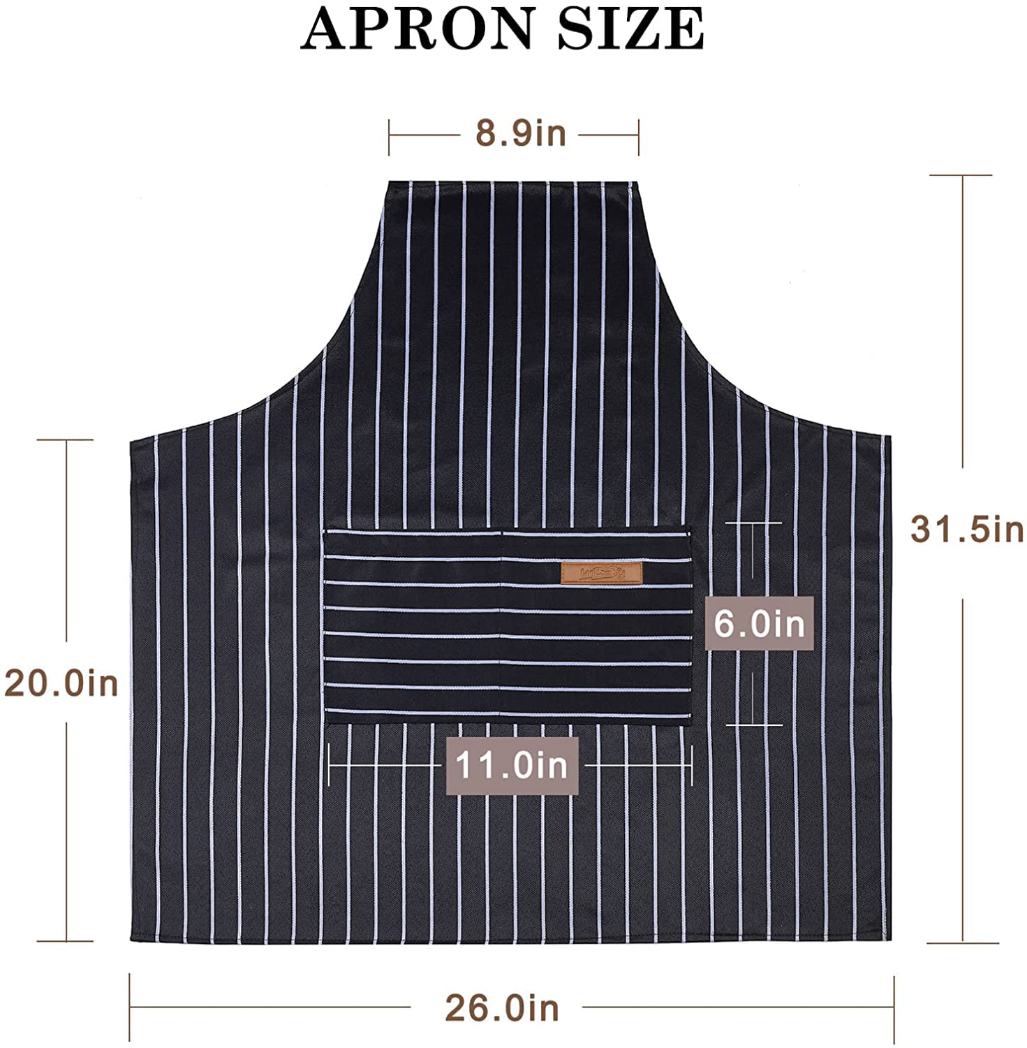 HiBaBy Apron, Adjustable 2 Pack Bib Aprons with 2 Pockets Cooking Kitchen Aprons for Men Women BBQ Outdoors Baking Crafting Drawing Chef Apron