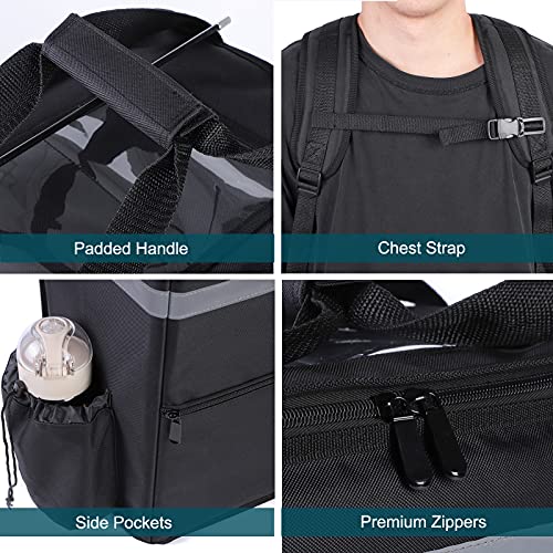 cherrboll Bicycle Delivery Backpack with 2 Dividers & Cup Holders Insulated Food Delivery Bag Reusable Cooler Backpack for Camping Groceries