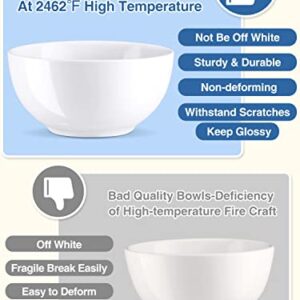 Yedio Small Bowls Set, White Ceramic Bowls of 6, 10 oz Porcelain Bowl for Kitchen Dessert Rice Side Dish Snack Soup Fruits Cereal Ice Cream, Microwave Dishwasher Freezer Oven Safe Easy Clean Stackable