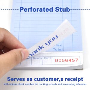 Guest Check Book, Server Note Pads and Waitress Order Pads, 50 Checks Per Book for Total 300 Guest Checks, 3.5" x 6.75" (300)