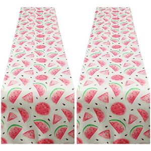 watermelon theme outdoor table runner spring summer outdoor table runner colorful hot summer theme table runner for wedding party home garden kitchen office outdoor (2 pieces)