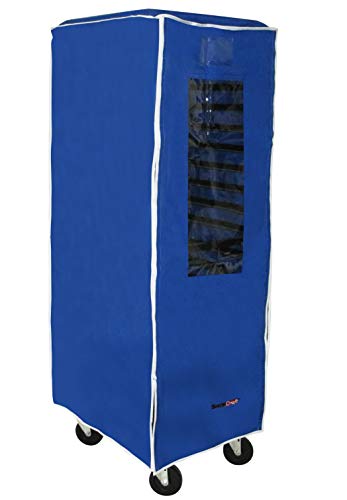 SHOPCraft Heavy Duty Bakery Single Rack Cover, Reusable Commercial Standard Rack Cover with Velcro Closure (Blue)