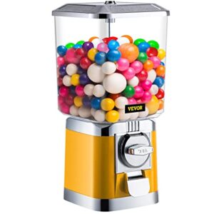 vevor, 17 inch huge load capacity candy, mini vending, gumball dispenser machine for kids, perfect for birthdays, christmas and kiddie parties, yellow